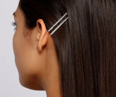 Lot de deux épingles à cheveux en strass